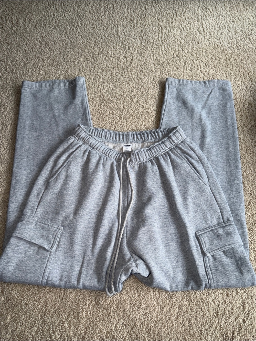 PINK Victoria's Secret Light Gray Cargo Sweatpants